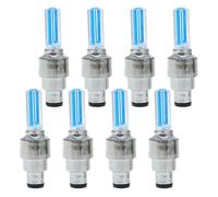 Veemoon Lot de 8 Feux de Roue LED Bleu pour Vélo, Bouchons de Pneu Étanches en Plastique Léger, Éclairage Vélo Route Décoratif et Visible, Accessoires Indispensables pour Sécurité