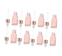 Veemoon Lot de 8 Flacons Compte-gouttes en Verre Semi-transparent 10 Ml Rose pour Huiles Essentielles Voyage Aromathérapie sans Fuite