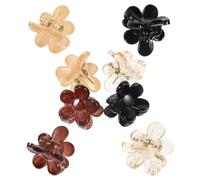 Veemoon Lot de 8 Mini Pinces à Cheveux Strass, Petites Pinces à Griffes en Plastique, Couleurs Caramel et Blanc Cassé, Accessoires Coiffure pour Filles, Maintien pour Frange et Coiffures