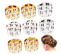 Veemoon Lot de 8 Peignes Latéraux Décoratifs pour Cheveux Femmes, Petites Pinces en Plastique Multicolores, Accessoires Coiffure pour Chignon Quotidien et Cérémonie
