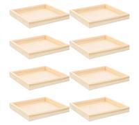 Veemoon Lot de 8 Plateaux en Bois Non Finition pour Puzzle 3D à 9 Cubes - Organisateur de Puzzle Stable et Portable 12,3 X 12,3 Cm - Fournitures de Loisirs Créatifs pour Garçon et Filles