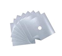 Veemoon Lot de 8 Protège-brûleurs de Cuisinière à Gaz Argentés 0,12 Mm, Tapis Antiadhésif Réutilisables pour Plaque Cuisson Gaz, Couvercles de Brûleur Pratiques pour Nettoyage Facile