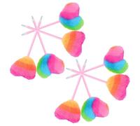 Veemoon Lot de 8 Stylos à Bille Décoratifs Pompon de Cœur Colorés Taille Standard pour École Dessin et Loisirs Créatifs - Fournitures Scolaires Saint-Valentin