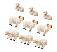 Veemoon Lot de 9 Figurines Mini Mouton en Résine Blanche Modèles Animaux Réalistes pour Décoration Micro-Paysage Jardin Pelouse et Maison de Poupée Petite Chèvre Décorative 3 Tailles