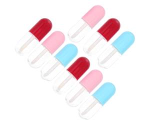 Veemoon Lot de 9 Tubes Vides pour Gloss à Lèvres, Contenant Cosmétique Rechargeable Transparent Rigide, Format Compact Voyage, Flacons Rechargeables pour Maquillage Diy, Couleur Aléatoire