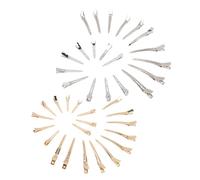 Veemoon Lot De Pinces à Cheveux En Métal Alligator 40 Pièces Pinces à Cheveux De Coiffeur En Métal, Couleur or Et Argenté, Tailles Grandes 9 Cm Et Moyennes 5,7 Cm Usage Domestique Et Salon