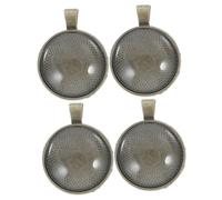 Veemoon Lot de Supports Ronds et Verre pour Pendentifs Cabochons Base Plate Argentée pour Fabrication de Bijoux DIY Cadres Pendentifs Résistants et Polyvalents