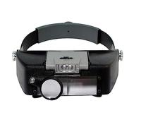 Veemoon Loupe Frontale LED Légère pour Casque Réglable Gris, Loupe de Montage Tête Portable pour Réparation Horlogerie Artisanat Usage Prolongé