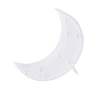 Veemoon Lumière Forme de Lune Guirlande Lumineuse LED Croissant de Lune Enseigne Lumineuse Veilleuse à Piles pour Décoration Noël Mariage Fêtes Blanc