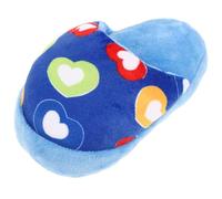 Veemoon Mâcher pour Chien en Peluche Bleue de Dentition Résistant à l'usure de Pantoufle Cœur Portable pour Chiot Adapté au Jeu L'Entraînement