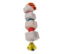 Veemoon Mâcher pour Perroquet en Pierre Naturelle Portable Corde en Coton et Fer, Accessoire Décoratif pour Petits Oiseaux et Perroquets Couleur Aléatoire