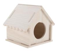 Veemoon Maison en Bois Beige pour Petits Animaux et Hamsters, Cachette Confortable pour Dormir et Se Reposer, Accessoire pour Cage et Habitat de Rongeurs