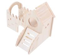 Veemoon Maison en Bois pour Hamster avec Tour, Échelle et Toboggan | Structure Double Couche, Fenêtres Transparentes, Cachettes Multiples, Observation Facile, pour Enclos Intérieur