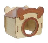 Veemoon Maison en Bois pour Hamster Labyrinthe Ajustable, Espace de Cachette et Plateforme Ouverte, Décor Naturel pour Habitat de Petits Animaux