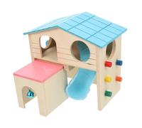 Veemoon Maison en pour Hamster Toboggan Cabane Amusante et Cloche Jouet pour Petit Animal de Compagnie Maison de Jeu Colorée Activité et Cachette