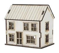 Veemoon Maison Miniature en Bois 1 Pièce, Modèle Décoratif pour Micro-paysages, Sculpture Maison de Village, Cabane en Bois Beige, Décor de Noël pour Scènes Architecturales et Dioramas
