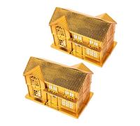 Veemoon Maison Sacrificielle Plastique Doré 2 Pièces Objets D'hommage aux Ancêtres pour Festival des Fantômes Affamés et Rituels Funéraires Traditionnels Qingming