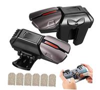 Veemoon Manettes de Jeu Mobile à Doigts pour Smartphone, Déclencheurs Ergonomiques avec Gâchettes en Alliage, Accessoire Gamer pour Jeux Tactiles, Compatibles la Plupart Téléphones, Gris