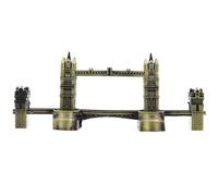 Veemoon Maquette Décorative de Tower Bridge en Alliage, Modèle Architectural de Pont Décoratif en Bronze Ancien, Sculpture Artisanale pour Bureau et Salon, Objet de Décoration Intérieure