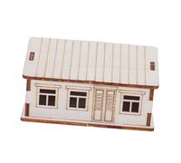Veemoon Maquette Petite Maison à Peindre Kit Maison Non pour Décoration DIY Modèle Cabane Rondins Miniature pour Bureau Étagère et Centre de Table Festif