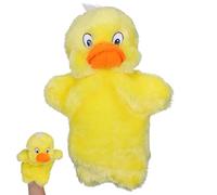 Veemoon Marionnette à Main en Peluche Forme Canard Jaune, Fantoche pour Garçon et Filles, Marionnette Conteuse Interactive, Accessoire Jeu D’Imagination pour Famille et École, Présent