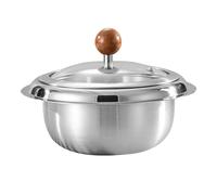 Veemoon Marmite à Bibimbap en Acier Inoxydable avec Couvercle Compatible Gaz et Induction Pot à Nouilles Coréen 15 L pour Soupe Ragoût la Cuisine Coréenne Traditionnelle Facile à