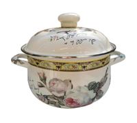 Veemoon Marmite à Soupe Épaisse en Émail Fond Plat, Transfert de Chaleur, Portable, Cuisine et Présent de Pendaison de Crémaillère