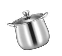 Veemoon Marmite à Soupe Inox 22 CM Double Poignées Anti-Débordement en Acier Inoxydable Fond Plat pour Mijotée la