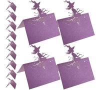 Veemoon Marque-places Sorcière Halloween en Papier, Lot de 50 Cartes de Numéros et Noms de Table pour Mariage, Fête et Banquet, Format Standard Bords Lisses, pour Plan de Table Créatif