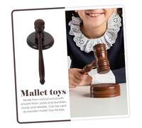 Veemoon Marteau de Juge Bois avec Socle Maillet Multi-Fonctionnel pour Garçon Fille Accessoire Costume Rôle pour Vente Aux Enchères et Jeux Imitation
