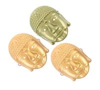 Veemoon Masque Bouddha 3 Pièces - Plastique Léger Doré et Bleu-vert, Accessoire Visage pour Carnaval, Fête, Cosplay et Spectacle - Masque Asiatique pour Déguisement Homme