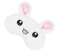 Veemoon Masque de Nuit Peluche Blanc Motif Lapin, Confortable et Respirant, pour Dormir et Voyager, Masque Yeux Doux et Léger