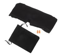 Veemoon Masque de Sommeil Cache-yeux Léger Bruit Noir en Tissu Imitation Soie et Bandeau Réglable avec Bouchons D'oreille et Pochette de Rangement pour Voyage et Sommeil