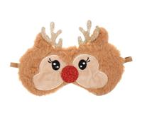Veemoon Masque de Sommeil en Peluche Dessin Animé, Élan Marron, Élastique | Confortable, Lavable, pour Dormir et Voyager, Style Adorable, Adapté Femmes Adultes et Filles