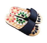Veemoon Massagers Slippers Acupressure Stone Foot Massager Shoes for in Plantar and Heel Arch Issues - Black Size 41-42 Shiatsu Sandals for Relaxation and Comfort
