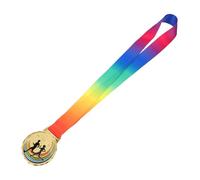 Veemoon Médaille de Course Marathon Extérieure avec Ruban Tour de Cou | Alliage de Zinc Doré, Finition Brillante et Résistante à L’oxydation, Rapide pour Athlètes