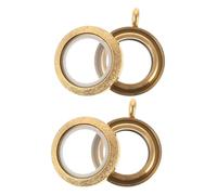 Veemoon Médaillon Rond En Acier Inoxydable 2 Pièces Doré Verre Transparent, Pendentif Cadre Photo Spirituel Compact, Léger Pour Voyageurs Et Usage Quotidien, Souvenir Culturel Sacré