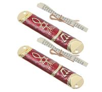 Veemoon Mezouzah Métalique avec Parchemin Casher pour Porte, Décoration Maison Rouge en Alliage de Zinc, Bénédiction Juive Élégante, Lot de 2 Sets de Sets pour Housewarming