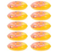 Veemoon Mini Bouées de Natation de Beignet Orange, 10 Pièces, Accessoires Décoratifs pour Maison de Poupée, Fournitures pour Mini-Maisons, Ornements pour Bain et Piscine, Décor Miniature