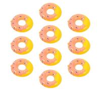 Veemoon Mini Bouées de Natation de Donut Orange, Lot de 10 Pièces en PVC, Décorations Miniatures pour Maison de Poupée, Accessoires pour Scène de Bain et Fête Piscine