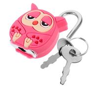 Veemoon Mini Cadenas Hibou en Métal et Silicone, Robuste et Multifonctionnel, pour Casier, Boîte à Bijoux et Voyage, Style Créatif et Mignon Rose