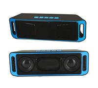 Veemoon Mini Caisson De Basses sans Fil Enceinte Portable USB Haut-Parleur Stéréo avec Microphone Intégré Bleu