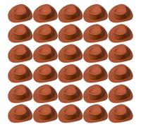 Veemoon Mini Chapeaux de Cowgirl en Plastique Chocolat, Lot de 30 Pièces, Décoration pour Poupées et Accessoires de Fête, pour Loisirs Créatifs et Décorations de Gâteau