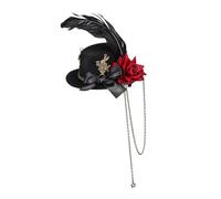 Veemoon Mini Hat Hair Clip With Rose Flower Design Durable Metal Tea Party Accessory For Women And Stylish Floral Barrettes For Elegant Hairstyles And Party Favors