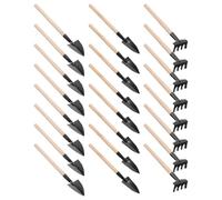 Veemoon Mini Kit D’Outils de Jardinage à Main 3 Pièces pour Garçon et Filles - Petit Râteau, Pelle et Truelle en Bois - Ensemble Portable pour Plantation, Bonsaïs et Succulentes,