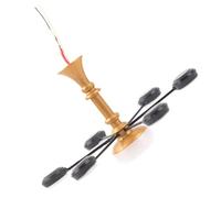 Veemoon Mini Lustre Suspendu Décoratif pour Maison de Poupée, Éclairage Miniature Blanc, Finition Or et Noir, Lampe de Maisonnette Compacte pour Maquette Architecturale et Décor de