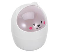 Veemoon Mini Poubelle de Bureau avec Couvercle Seau à Déchets Multifonctionnel en Plastique Écologique Blanc Compacte et Légère pour Bureau Salle de Bain et Rangement de Table Design