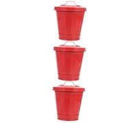 Veemoon Mini Poubelle Métallique 5L Avec Couvercle - Petit Panier à Déchets Pour Bureau Ou Maison - Design Élégant En Rouge - Idéal Pour Réduits