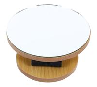 Veemoon Miroir de Maquillage de Bureau Pliable Bois Beige Rotatif Miroir Cosmétique Compact pour Chambre et Salon Décor Pratique