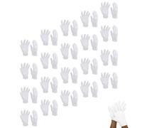 Veemoon Mitaines Blanches en Coton Élastique Lavables, Lot de 16 Paires pour Mains Sèches et Eczéma, Protection Fine et Respirante pour Inspection de Bijoux et Soins Personnels